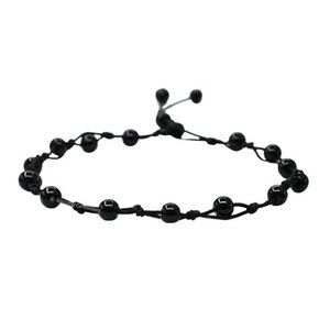Black Obsidian Anklet Ankle Bracelets- Waterproof Beaded Healing Crystal Anklets